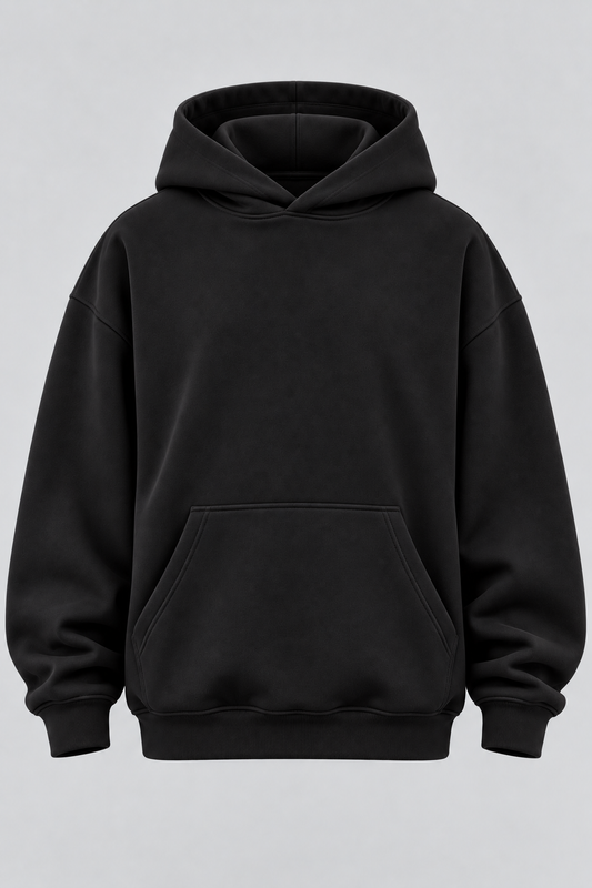 Drop Shoulder Hoodie Black