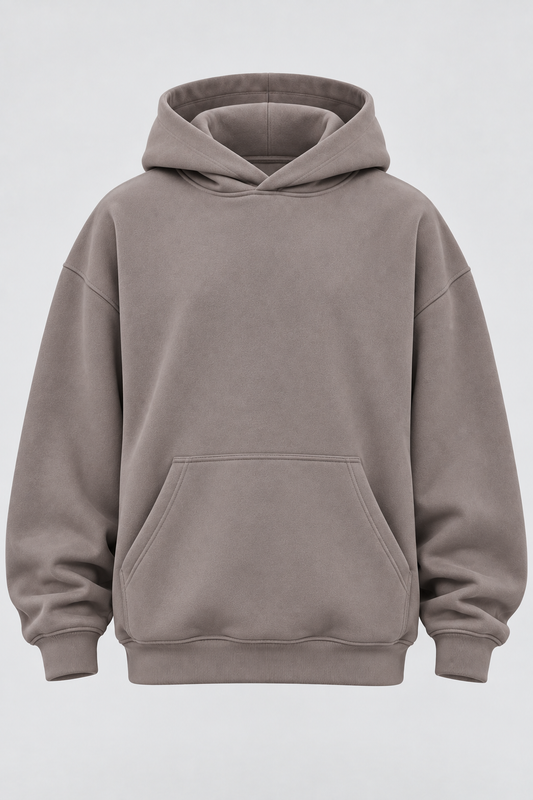Drop Shoulder Hoodie Warm Grey