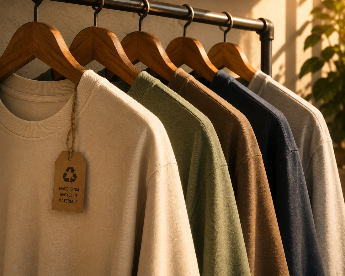 Bulk custom clothing production including premium hoodies, T-shirts, and sweatshirts by Loopback Apparel.