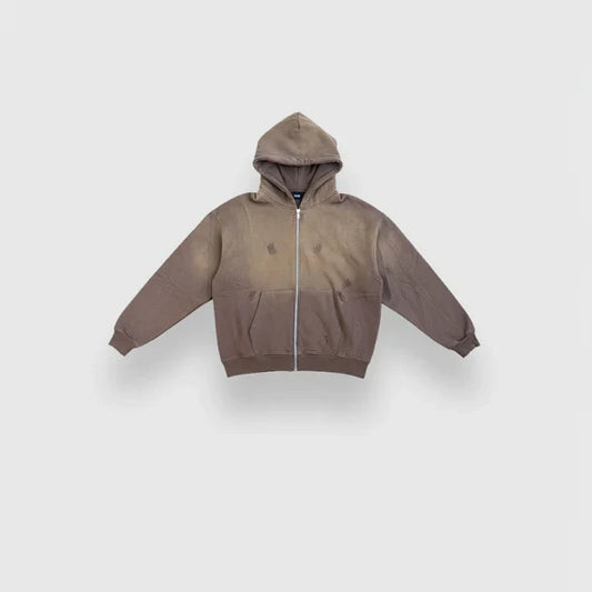 Cropped Zip Up Hoodie