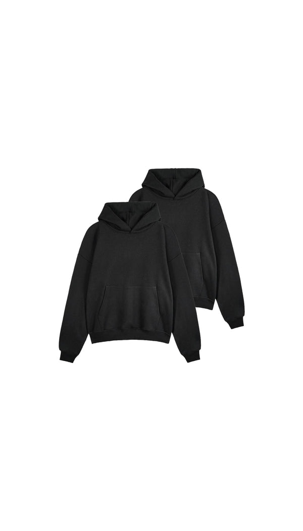 Bundle of Two Black Oversized Hoodie