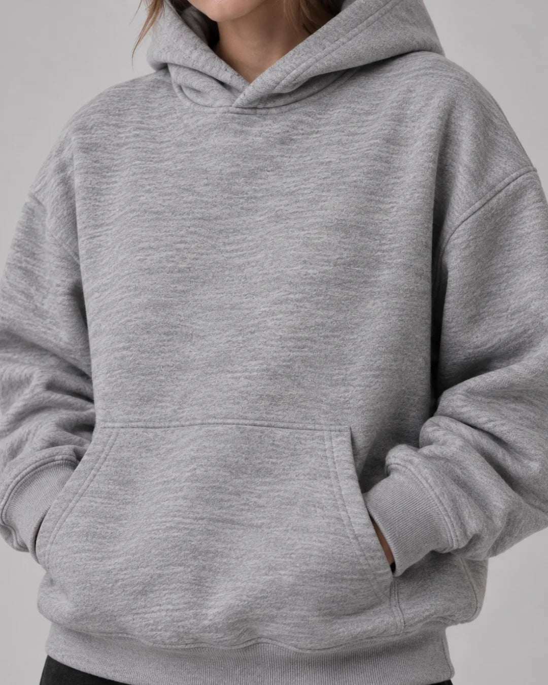 Drop Shoulder Hoodie Heather Grey