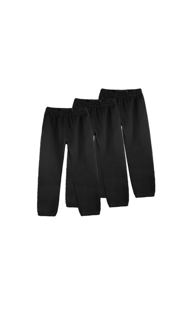 Bundle of Three Black Baggy Sweatpants