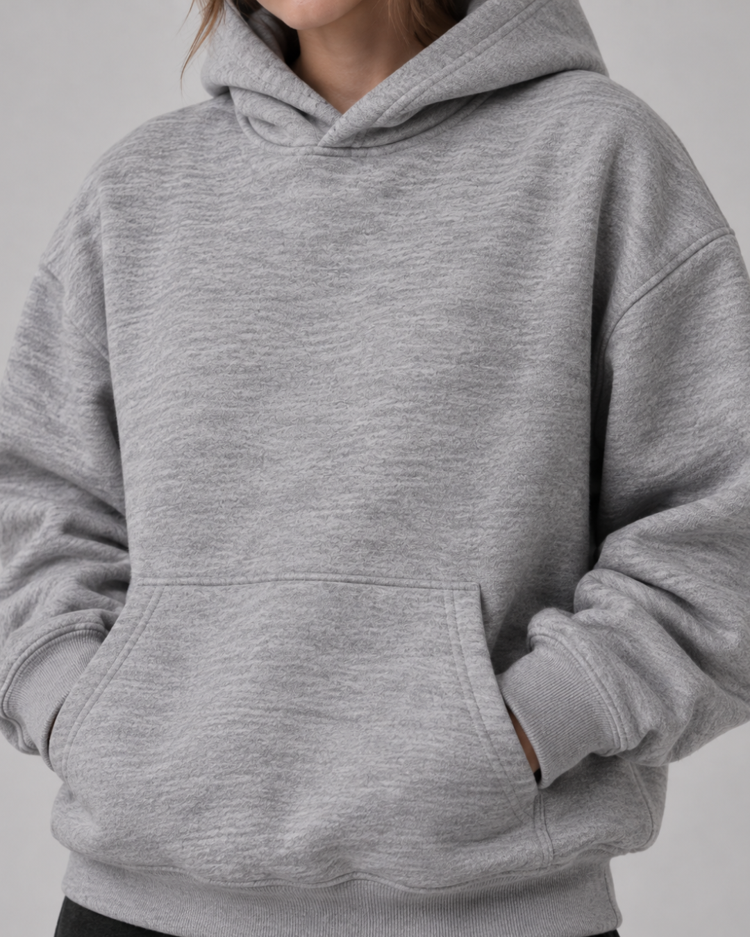 Drop Shoulder Hoodie Heather Grey
