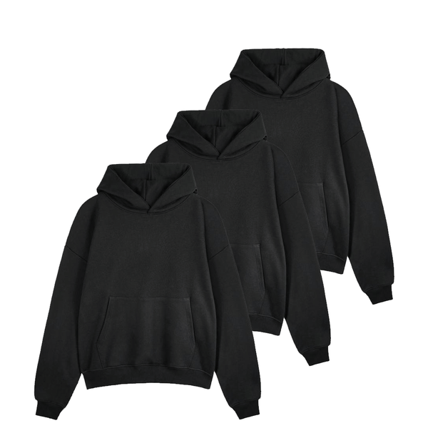 Bundle Of Three Black Oversized Hoodies