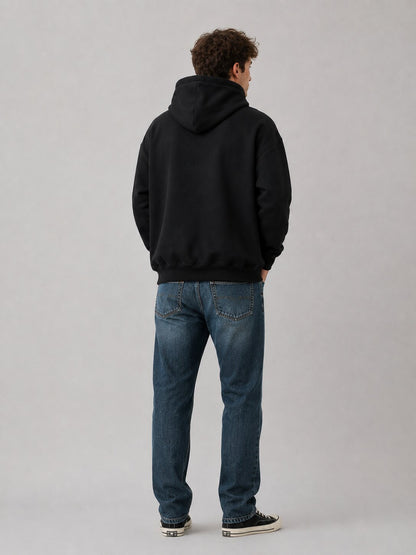Worn-In Drop Shoulder Hoodie Black