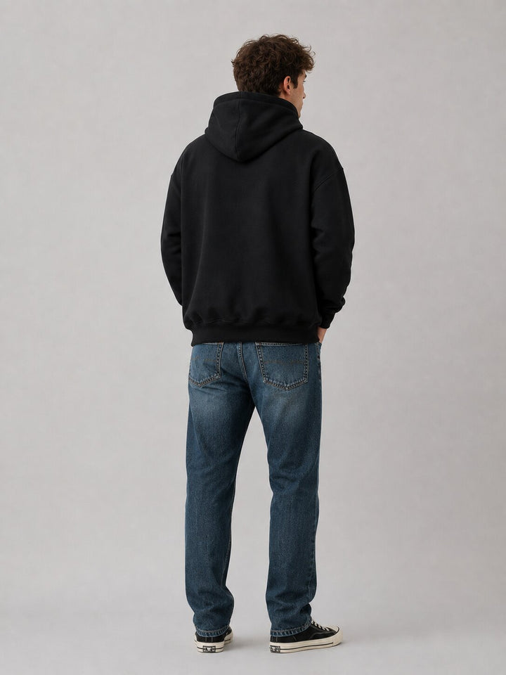 Worn-In Drop Shoulder Hoodie Black