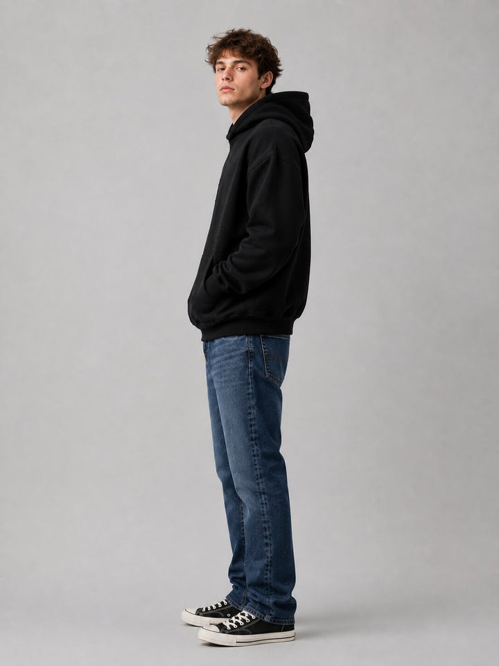 Worn-In Drop Shoulder Hoodie Black