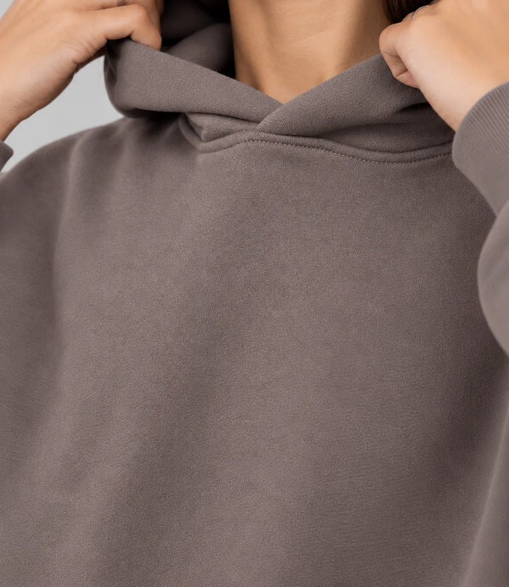 Drop Shoulder Hoodie Warm Grey