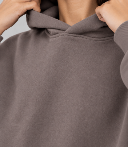 Drop Shoulder Hoodie Warm Grey