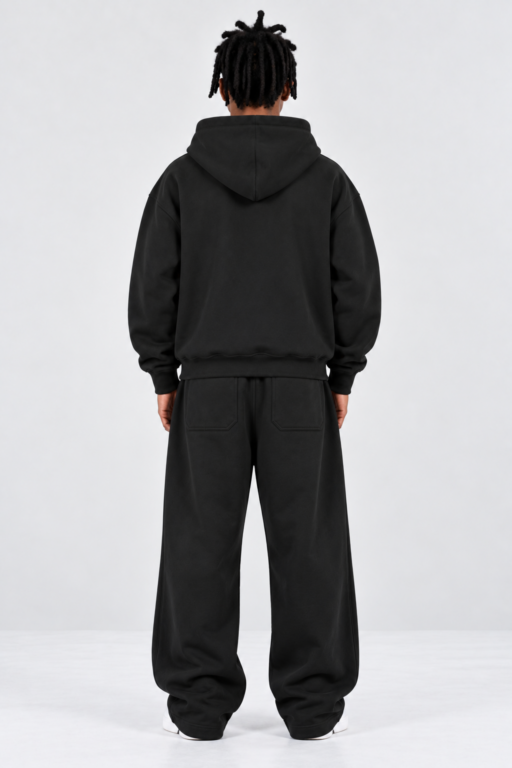 Double-Zip Hoodie Black