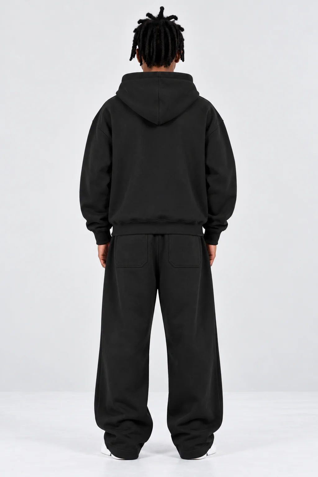Double-Zip Hoodie Black