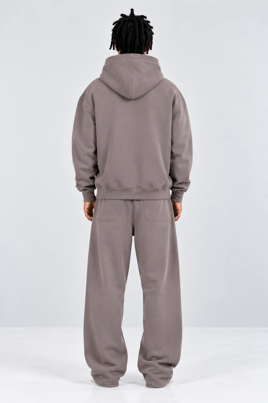 Drop Shoulder Hoodie Warm Grey