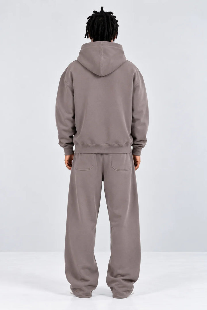 Drop Shoulder Hoodie Warm Grey