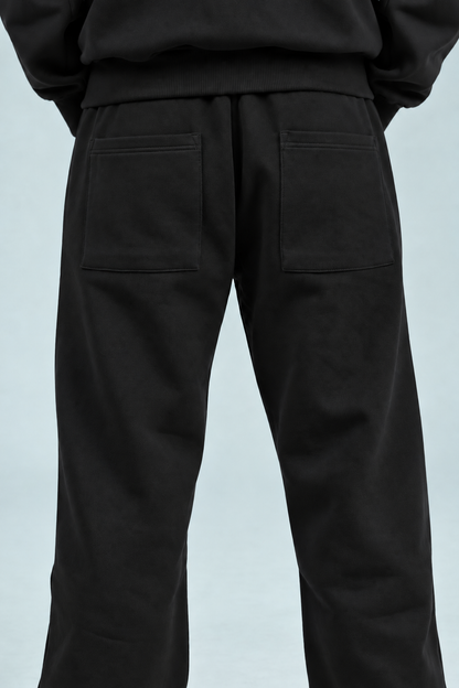 Three Black Baggy Sweatpants