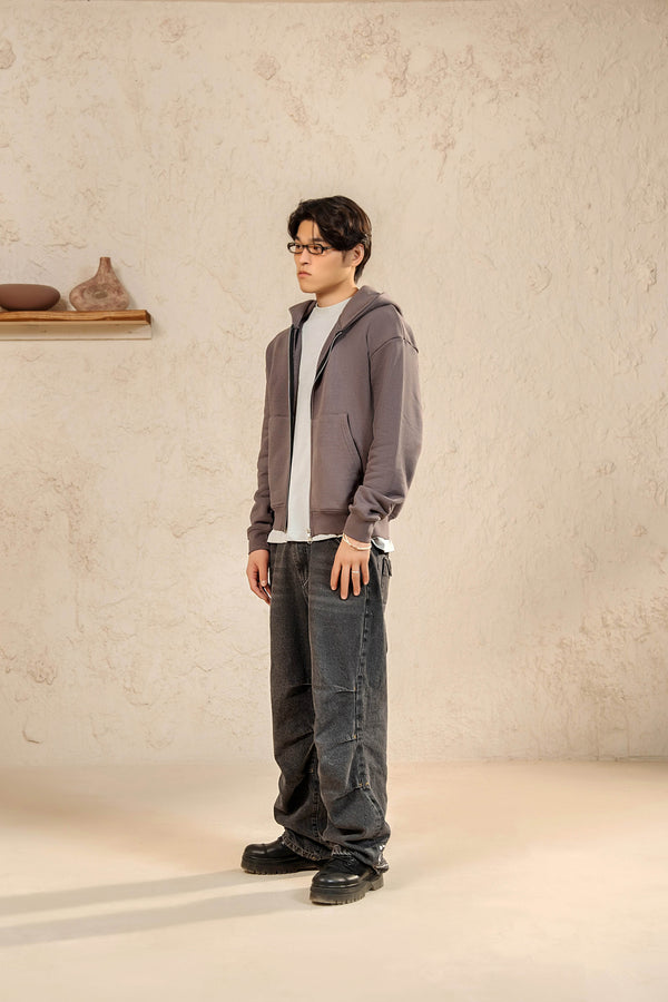 Smoky Quartz Zipper Hoodie for casual style