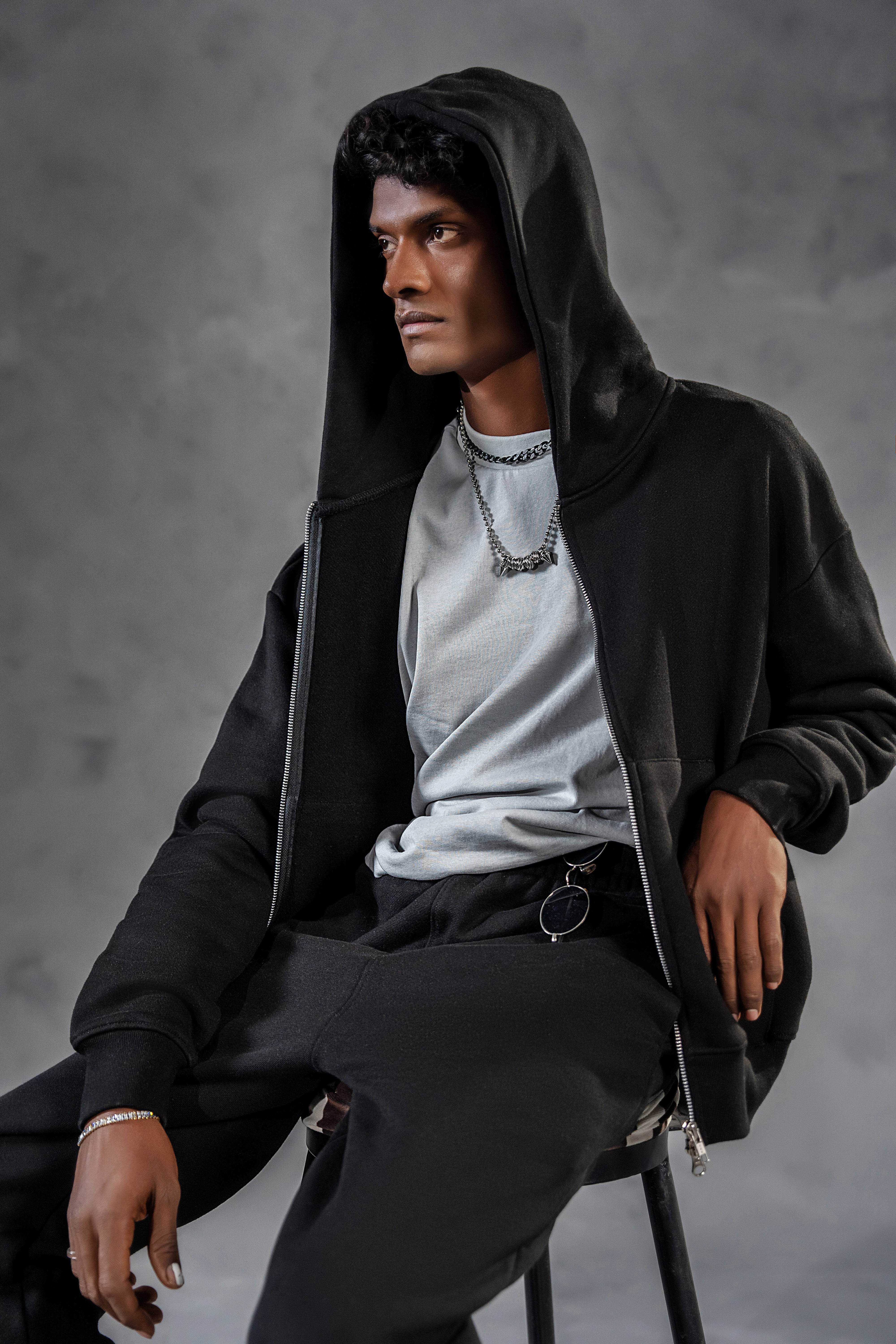 ☆Zipper☆ BRIGHT STAR ZIPUP BLACK – TWOFOUR