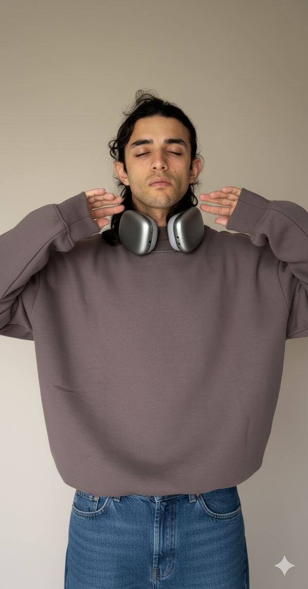 Warm Grey Oversized Sweatshirt