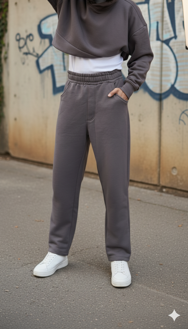 Warm Grey Baggy Sweatpants