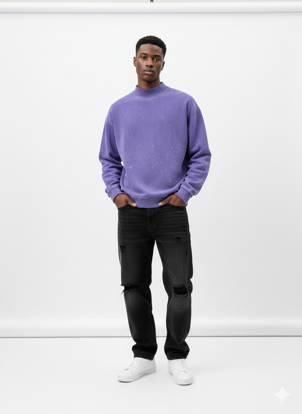 STORMY INDIGO CREWNECK