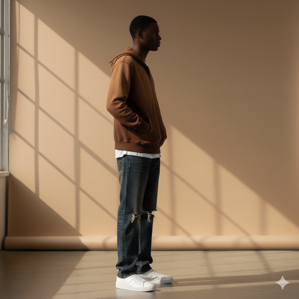 Mocha Sun fade Distress Oversized Hoodie