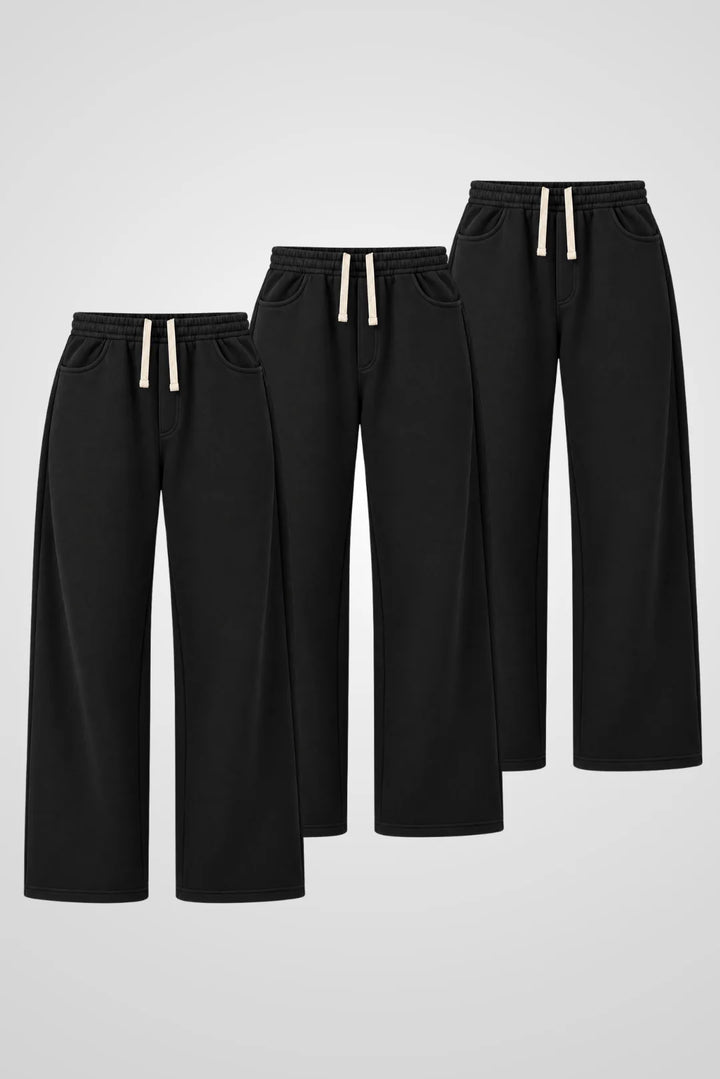 Three Black Baggy Sweatpants