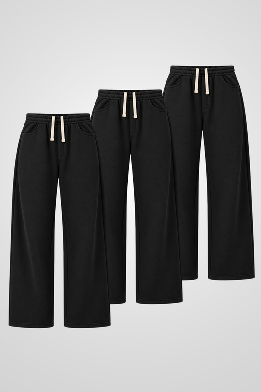Three Black Baggy Sweatpants