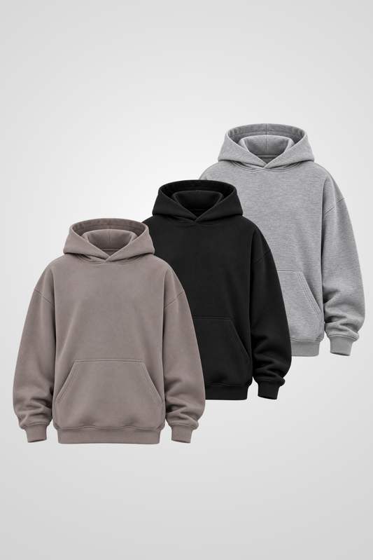Bundle of Three Drop Shoulder Hoodies