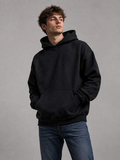 Worn-In Drop Shoulder Hoodie Black
