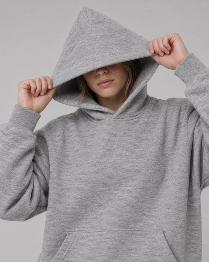 Drop Shoulder Hoodie Heather Grey