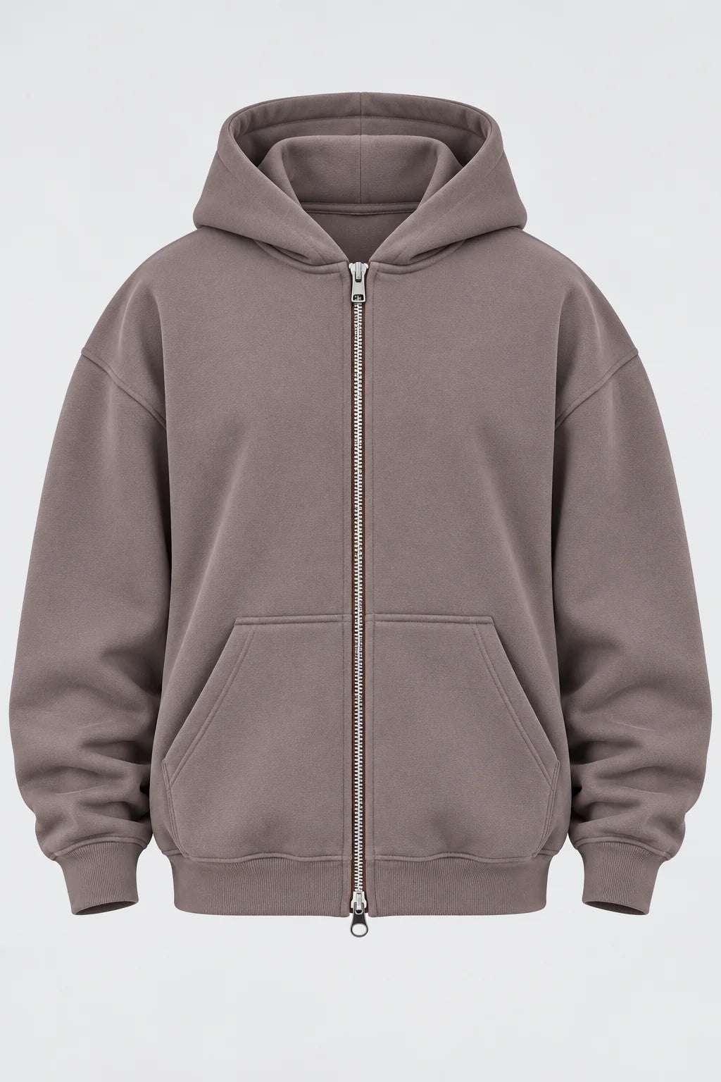 Double-Zip Hoodie Smoky Quartz