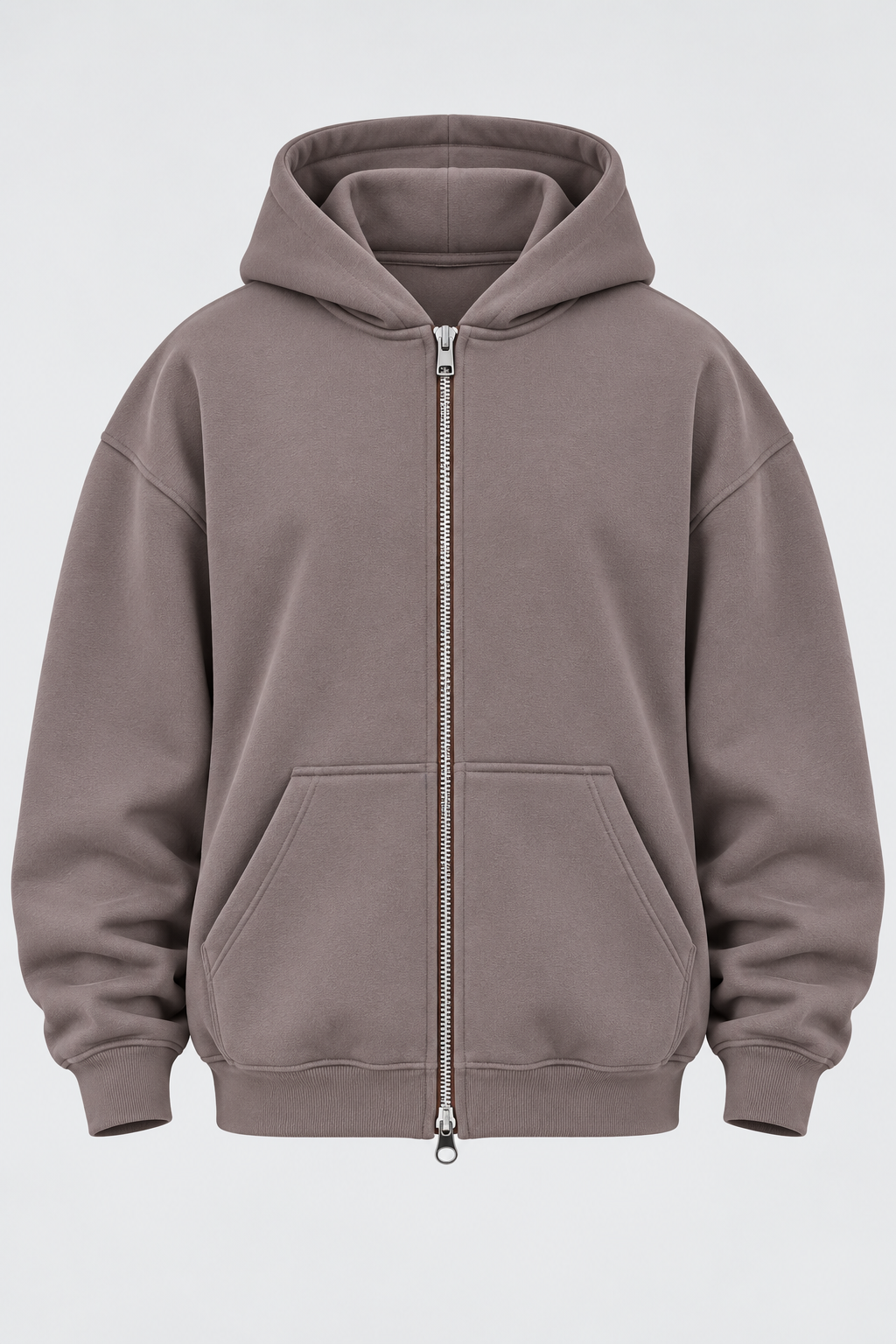 Double-Zip Hoodie Smoky Quartz