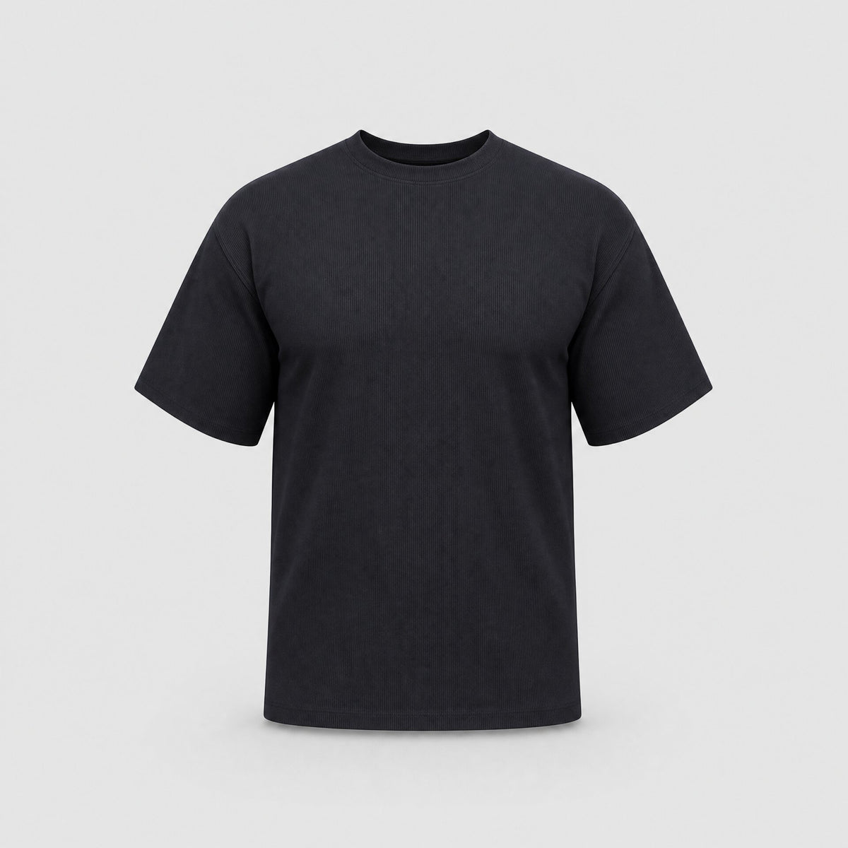 Heavy Knit Textured Tee Black
