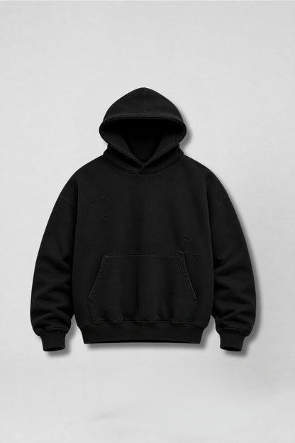 Worn-In Drop Shoulder Hoodie Black