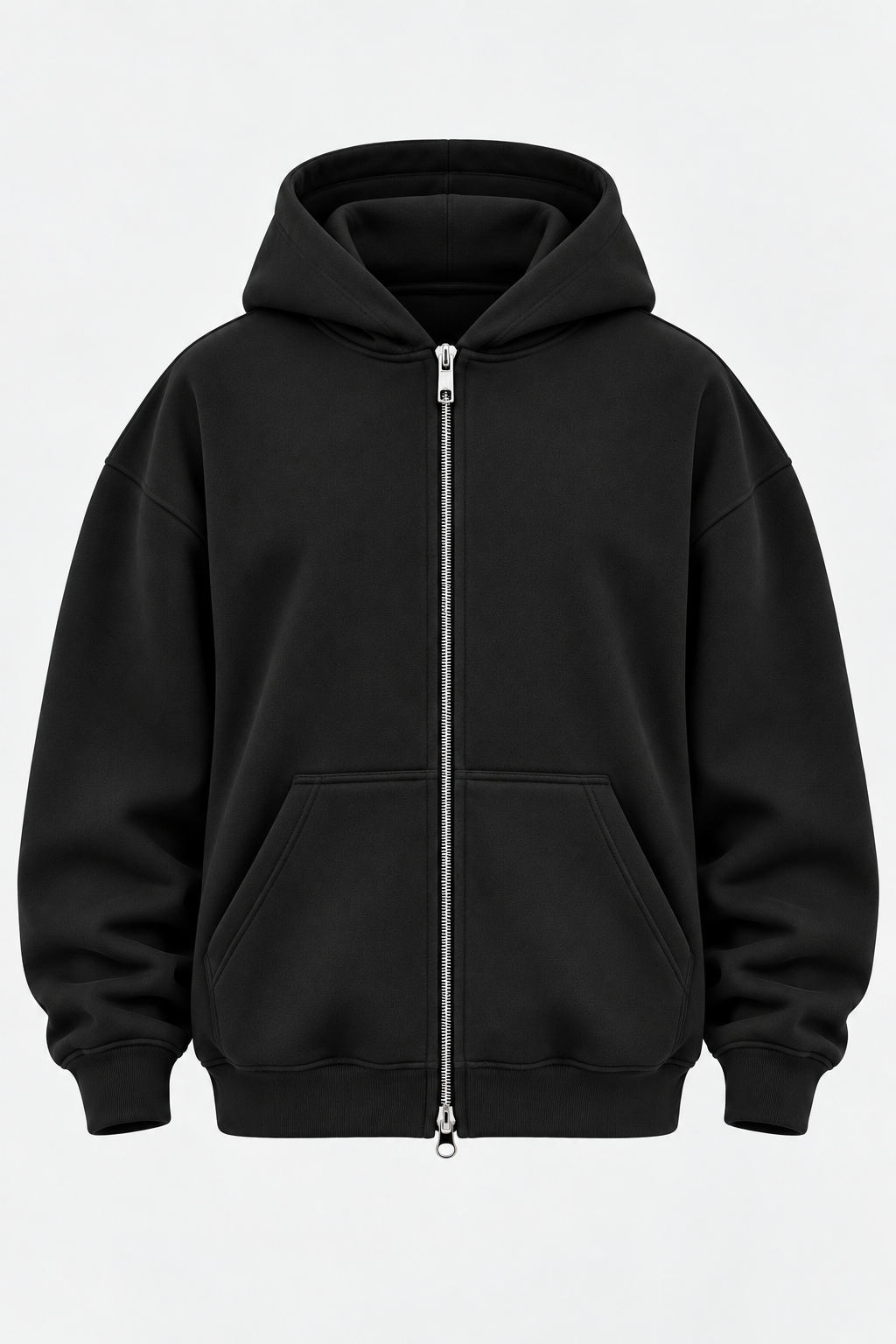 Double-Zip Hoodie Black
