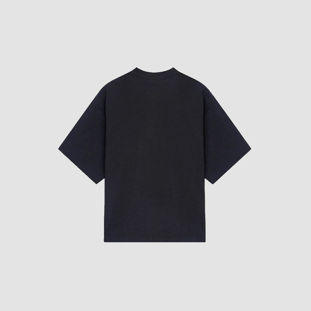 HEAVY BLACK KNIT TEXTURED T-SHIRT