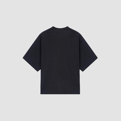 HEAVY BLACK KNIT TEXTURED T-SHIRT
