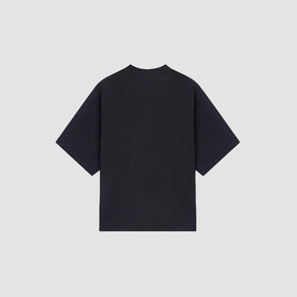 HEAVY BLACK KNIT TEXTURED T-SHIRT