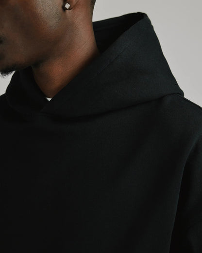 Black Drop Shoulder Hoodie