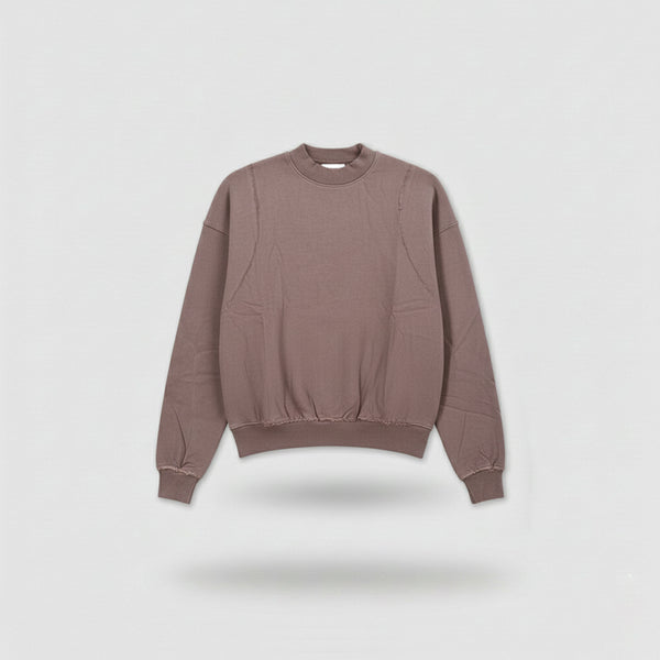 Mocha Distress Oversized Sweatshirt