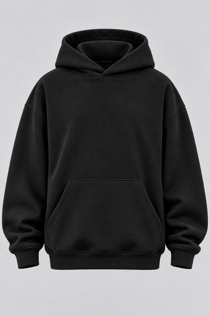 Drop Shoulder Hoodie Black