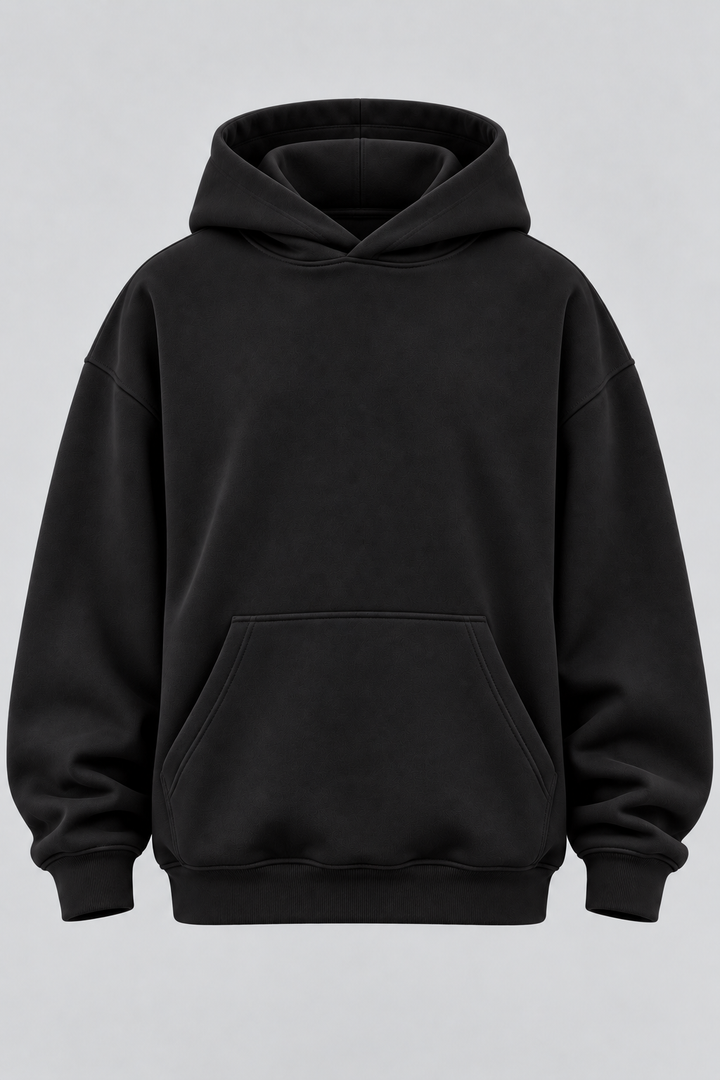 Drop Shoulder Hoodie Black