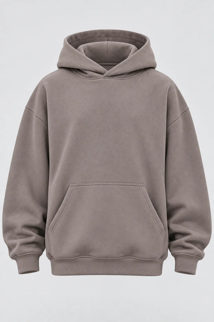 Drop Shoulder Hoodie Warm Grey