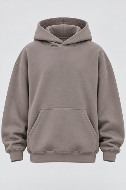 Drop Shoulder Hoodie Warm Grey