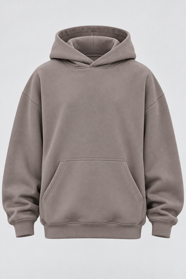 Drop Shoulder Hoodie Warm Grey