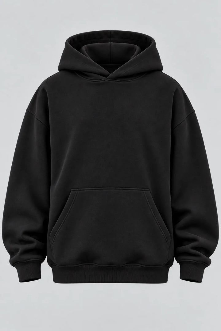 Drop Shoulder Hoodie Black