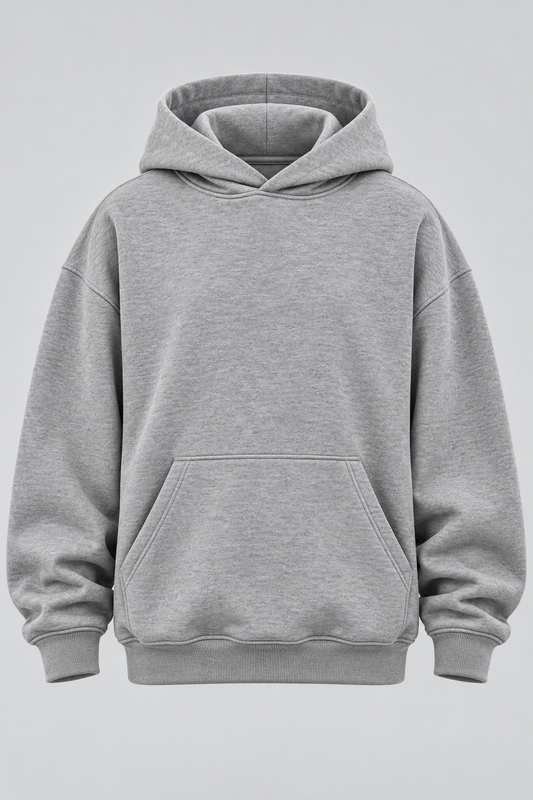 Drop Shoulder Hoodie Heather Grey